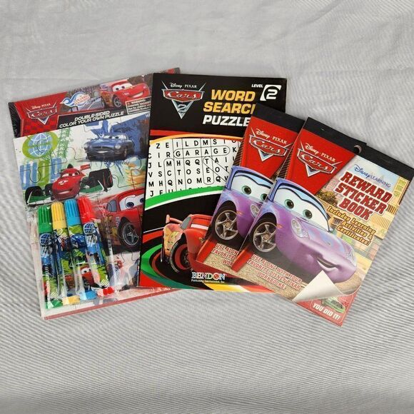 Disney Pixar Cars Activity Lot Stickers Puzzles Games New - Picture 1 of 11